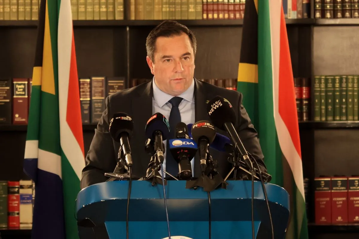 DA leader John Steenhuisen weighed in on the 30% tariffs imposed by the US. ImDA leader John Steenhuisen weighed in on the 30% tariffs imposed by the US.