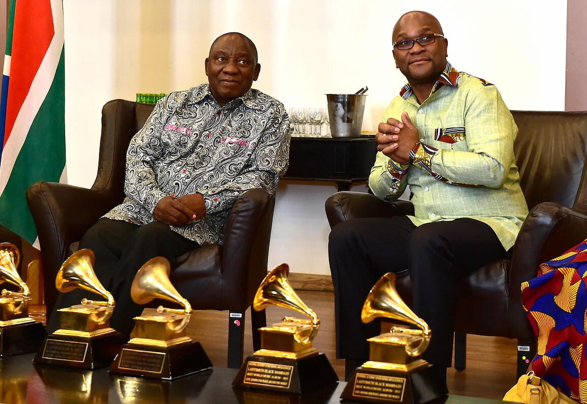 President Cyril Ramaphosa and then-ministerNathi Mthethwa at the State Theatre in Pretoria, in 2018. Image: GCIS Nathi Mthethwa dead in Paris hotel