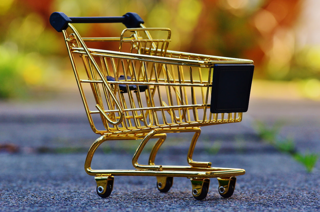 Stock image of an empty shopping trolley meant illustrate consumer price index and inflation