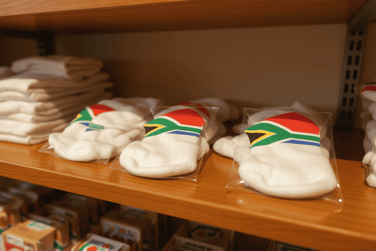 SA flag on socks
