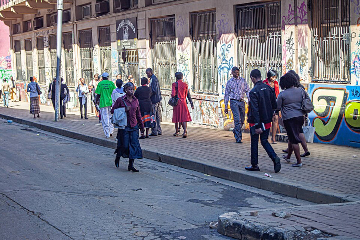People walking in Johannesburg