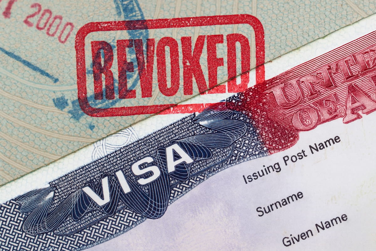 Image showing a revoked US visa, accompanying a story about US State Department cancelling people's visas who allegedly mocked Charlie Kirk's death