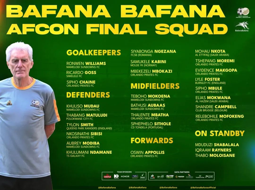 Bafana Bafana Afcon squad 