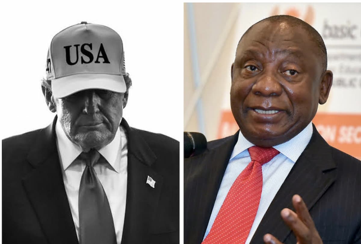 Composite image of presidents Donald Trump and Cyril Ramaphosa. This image accompanies an article about the United States taking over the G20 Presidency and changing social media themes