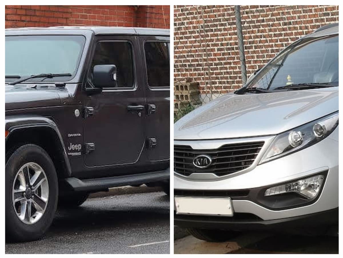 Composite image of a Jeep Wrangler and Kia Sportage, accompanying an article about a vehicle recall announced by the National Consumer Commission (NCC)