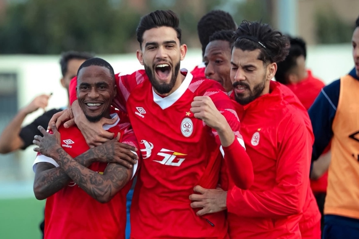 Thembinkosi Lorch celebrates his first goal for Al-Ittihad. Image: Al-Ittihad