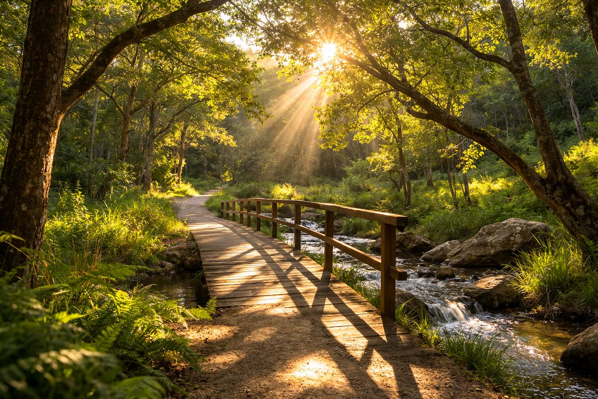 AI-generated woodland scene, accompanying an article about count one's blessings